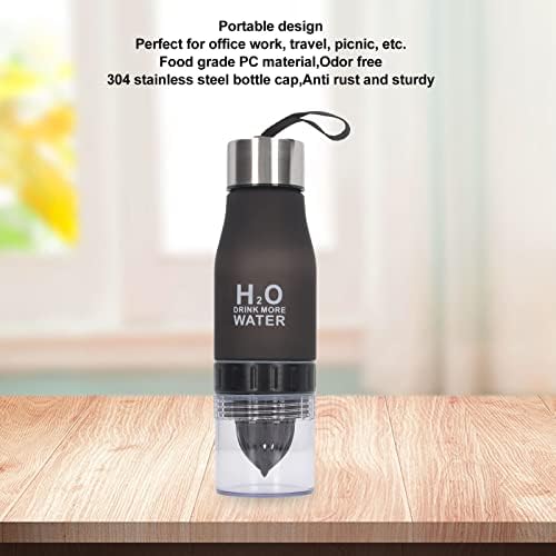 650ML Fruit Infuser Water Bottle, BPA Free Fruit Infuser Water Bottle Lemon Juice Squeezer Water Bottle, Outdoor Travel Portable Leakproof for Men Women Black - Image 4