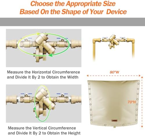 TOHONFOO 3-Way Open Backflow Preventer Pipe Cover Outside, 80"Wx70"H, Beige - Image 3