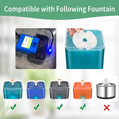 4 Pack Cat Water Fountain Filters with 4 Sponges, Pet Replacement Filters for 67oz/2L Pet Drinking Fountain Dog Water Dispenser - Image 2