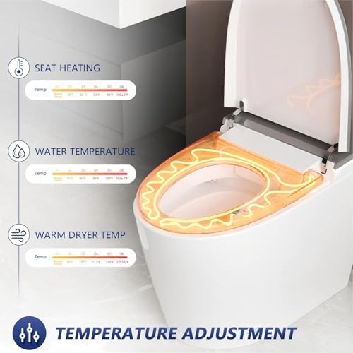DeerValley Smart Toilet with Bidet Built in, One Piece Bidet Toilet with Auto Open/Close, Water Filter, Foam Shield, Pump Assisted, Elongated Seat, Dryer, Deodorizing, ADA Height for Modern Smart Home - Image 7