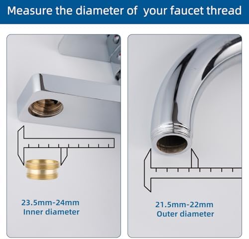 Hibbent Faucet to Garden Hose Adapter Kit, Female to Male Sink Brass Garden Hose Attachment with Washer & Aerator Key, Chrome - Image 5