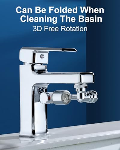 Faucet Extender, Rotating Faucet Sprayer Attachment for Drinking Water, Sink Filter Water Faucet for Skin with Two Spray Modes, Kitchen Faucet Aerator and Faucet Extender for Bathroom Sink - Image 6