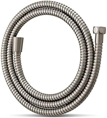 OFFO Shower Hose, Brushed Nickel 48 in Kink Free Stainless Steel Shower Hose Attachment Electroplating Handheld Shower Head Hose Flex Hoses Extension with Brass Insert & Nut for Pet Bathing Cleaning by OFFO