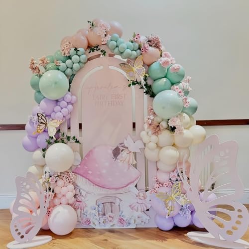 Fairy Balloon Arch Garland Kit, 125pcs Sage Green Pink Purple and Green Gold Spring Balloons for Girl Wonderland Fairy First Birthday Baby Shower Tea Party Wedding Wildflower Party Decorations - Image 5