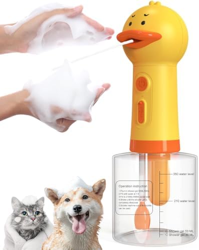 Electric Dog Shampoo Dispenser Dog Shampoo Sprayer Duck Shampoo Foamer for Pet, Foaming Soap Dispenser for Bathtub, Kitchen Sink Cleaning by LILYABEILLE