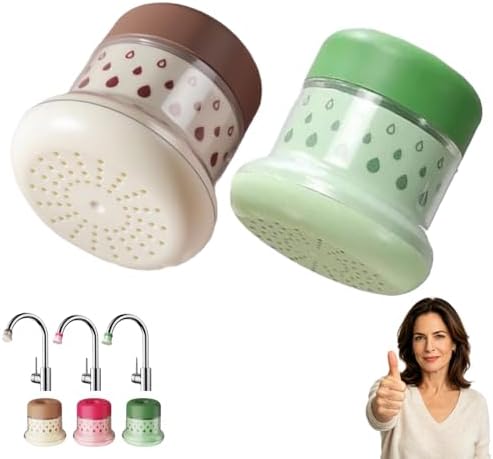 Mini Faucet Water Filter- Multi-Layer Filtration & Splash-Proof Kitchen Purifier, Splash-Proof Softener Parts, Detachable Leak-Proof F́aucet Mount Purifier for Kitchen Bathroom Home (2pcs-2) by Unknown