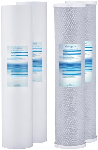 Geekpure 20 Inch Whole House PP and Carbon Filters-4.5 x 20 Inch-5 Micron by Geekpure