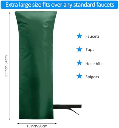 Frienda 2 Pcs Outdoor Faucet Cover for Winter Freeze Protection Large,Green - Image 2