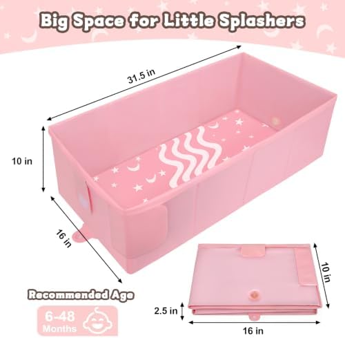 Collapsible Baby Bathtub with Toy Net, Portable Bathtub for Baby Shower - Image 2