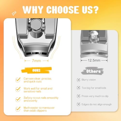 FVION Kids Nail Clippers, Small Jaw Baby Nail Clipper Trimmers for Infants and Toddlers, Precision Children Nail Clippers Nail Grooming Tool for Tiny Fingers and Toes - Silver - Image 3