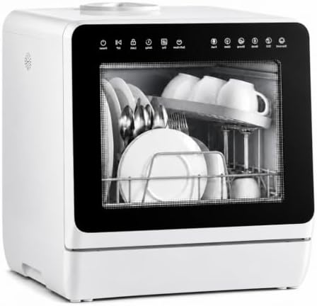 Countertop Dishwasher 5L Tank Water Softener No Hookup,Black Door by Unknown