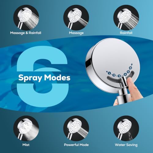 Metal 6-Spray Shower Head with Handheld High Pressure - Image 3