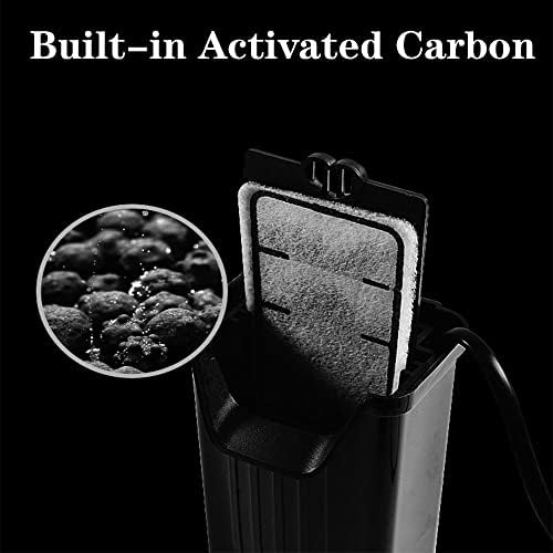 Aquarium Filter Fish Tank Filter for Turtle Tanks, Reptiles, Amphibians, Frog, Cichlids, Newt or Fish Tank Waterfall Flow Water Clean Pump (Black Filter) - Image 5