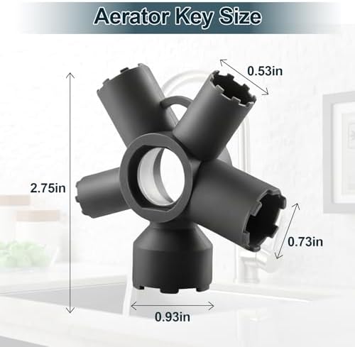 Faucet Aerator Removal Tool, Faucet Key Tool for Faucet Repair in Kitchen and Bathroom, 10-in-1 Aerator Key for Sink Faucet in Size M16.5,M18.5,M21.5,M22,M24,M28,TT,TF,STD,TJ - Image 2