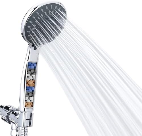 Briout High Pressure Handheld Shower Head 5-Settings with Hard Water Filter by Briout