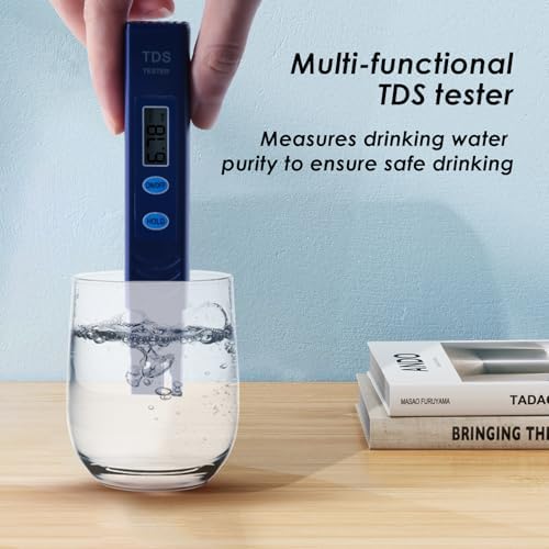 TDS Water Tester, Drinking Water Tester, 0-9990 PPM Meter Water Quality Tester, Portable Water Tester for Drinking Water, TDS Meter Digital Water Tester, 1 Pack, Deep Blue - Image 3
