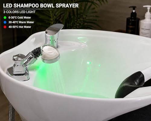 Socila Professional LED Sprayer Head 2.5 Inch Auto Color Changing, Rainfall High Pressure, And Water Filtration For Salon Sink Replacement Part (Only Sprayer Head) - Image 4