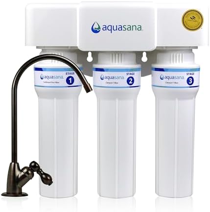 Aquasana Under Sink Water Filter | Claryum 3-Stage Max Flow | AQ-6300M-ORB by Aquasana