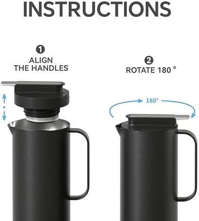 IDEUS Thermal Coffee Carafe 50oz, Beverage Dispenser Black - Image 5