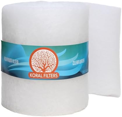 Premium Aquarium Filter Media Pad - Cut-to-Fit Roll, Fresh and Saltwater Safe, Blue & Dye-Free Options, Made in USA (Dye Free, 12"x144" (12 ft) x 0.75") by KoralFilters