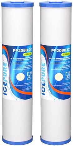 ICEPURE 5 Micron 20" x 4.5" Whole House Sediment and Carbon Water Filter by ICEPURE