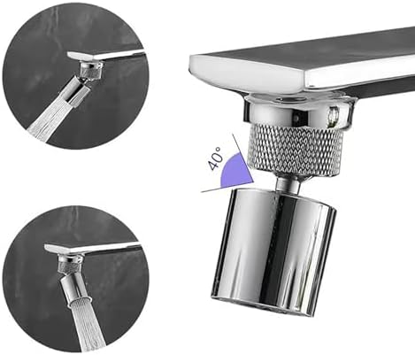 Swivel Kitchen Faucet Aerator Multi Directional Filter Spout Dual Function Water Flow 22/24mm Adapter Chrome Plated Brass Faucet Extension Tube Sink Hose Fittings - Image 3