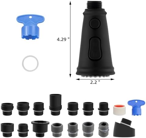 Hibbent Pull Down cUPC Certified Faucet Head Replacement, 15 Adapters - Image 6