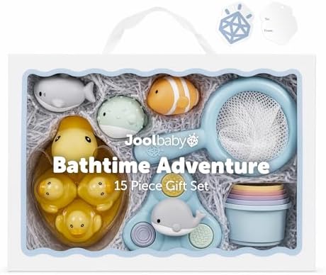 Jool Baby 15-Piece Bathtub Toys Gift Set with Bath Toy Storage Organizer by Unknown