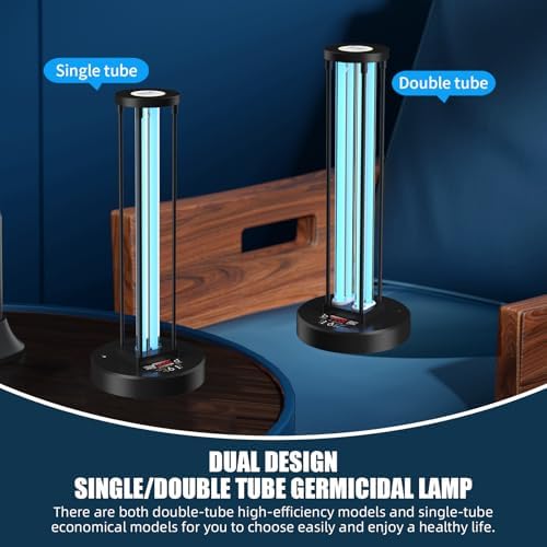 Ultraviolet Germicidal Lamp,110w UV+Ozone Light Sanitizer for Whole Room, 99.99% Sanitization Rate,Three-Step Timing Remote Control, Blue Ligh for Odor Room Home Office School - Image 4
