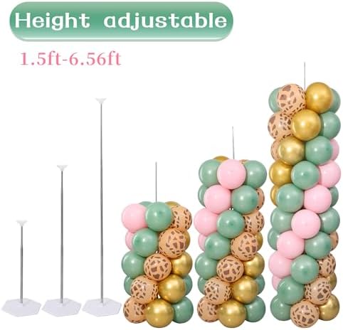Pink and Green Gold Balloon Column Stand Kit Set of 2 for Floor - Image 4