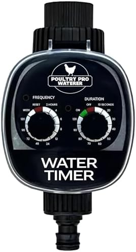 Poultry Pro Water Timer, Customized Electronic Water Timer for Garden Hose with Duration & Frequency, Watering Timers for Animals, Plants, Hands-Free Watering System, 2 AAA Battery (Not Included) by PoultryProFeeder
