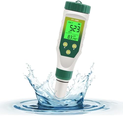 PH Meter & TDS Meter 5 in 1 Water Tester pH/TDS/EC/Salt/Temp Meter,PH Meter for Water with LCD Backlit,pH Tester Digital for Drinking Water. by Unknown