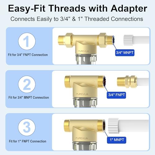 PSF1 Spin-Down Sediment Filter, Whole House Pre-Filter for Well Water & City Water, 40/100/200 Micron Reusable Stainless Steel Mesh, 1" MNPT + 3/4" FNPT & 3/4" MNPT Adapter with Bracket - Image 6