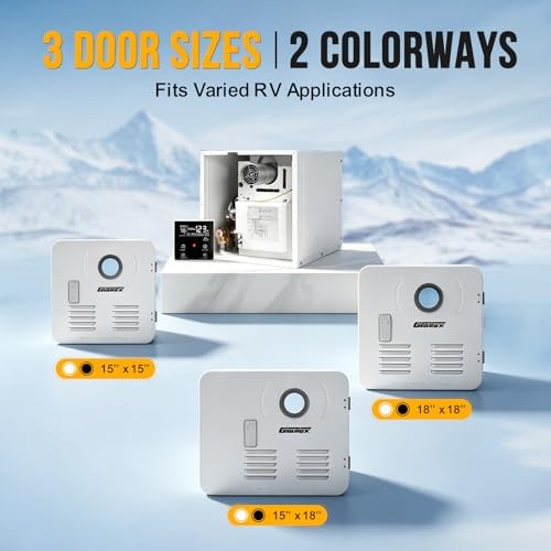 15 x 15 Inch RV Tankless Water Heater Door Kit, White Water Heater Access Door for RV Water Heaters, Galvanized Steel, Door Only - Image 4