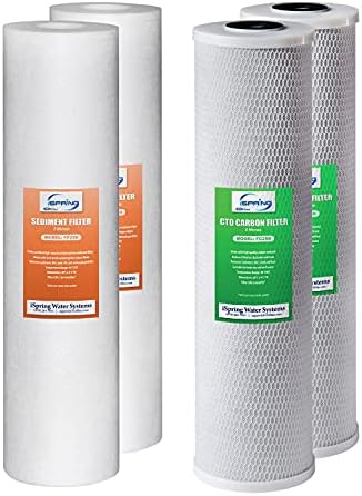 iSpring F4WGB22B 4.5" x 20" 2-Stage Whole House Water Filter, 4 Filters by iSpring