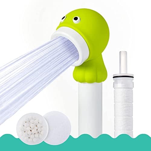 Barumi Livo Filtered Showerhead for Kids Combo Kit | Octopus Lime | Children's Handheld Shower Heads with PVC Hose & Shower Holder - Image 2