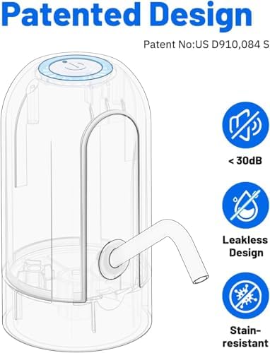 Myvision 5 Gallon Water Dispenser,Portable USB Charging Water Bottle Pump - Image 2