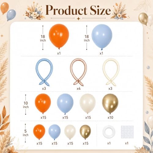 Fall Balloon Arch Kit Orange Blue Birthday Thanksgiving Party Decorations - Image 2