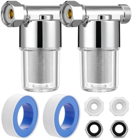 Gerrii 2 Pack Washing Machine Water Filter 40-50 Microns,Silver by Gerrii
