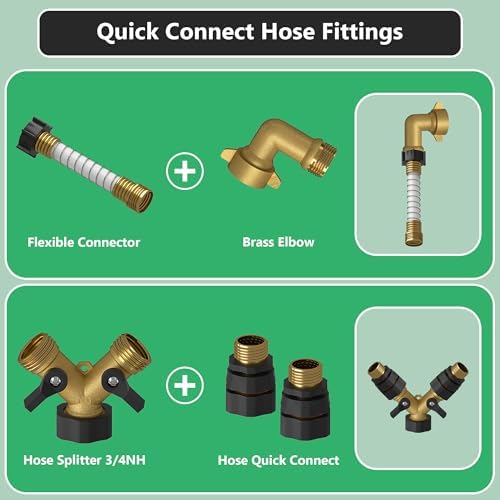 KORVOS All in One Fresh Water Kit, RV Water Pressure Regulator, Inline Water Filter, Hose Splitter, Brass Elbow, Flexible Connector, Hose Quick Connects, Leak Repair Kit, and Carrying Case - Image 3