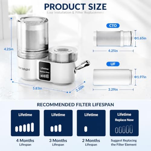 Vortopt T9-UF Faucet Water Filter for Kitchen Sink, with Smart Display - Image 6