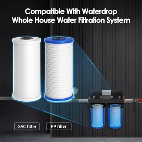 Waterdrop Whole House Water Filter System, with Carbon Filter and Sediment Filter, 5-Stage Filtration, Highly Reduce Lead, Chlorine, Odor and Taste, 2-Stage 5 Micron WD-WHF21-PG & WD-WF10PG Filters - Image 6