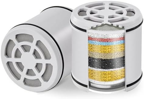 Voolan 2 Pack Replacement Shower Filter Cartridge - 20 Stage Hard Water Shower Filter For Remove Chlorine And Heavy Metals, Water Softening - Reduces Dry Itchy Skin by Voolan
