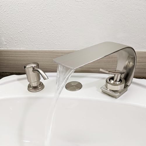 becola Modern Bathroom Faucet, Low Arc Brass Ceramic Valve Vanity Single Hole Bathroom Sink Faucet, Touch On Single Handle Hot and Cold Water Mixer Tap - Brushed Nickel - Image 6