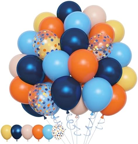 Amandir 153pcs Blue Orange Balloon Garland Arch Kit Different Sizes - Image 3