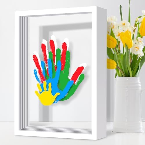 Family Handprint Kit for 5, Hand Print Keepsake Frame DIY Craft Gift by Omrhvi