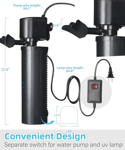 COOSPIDER 400GPH Aquarium Filter with 7W U-V Light for 75-200 Gallon - Image 4