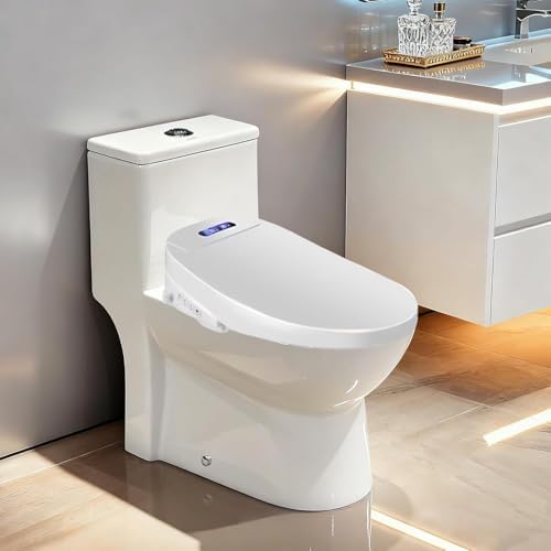 Electric Bidet Toilet Seat, Filtered & Unlimited Warm Water, 8 Modes Spa Wash, Warm Air Dryer, Heated Seat, Self-Clean Stainless Steel Nozzle, HD Night Light. 10-year warranty. (TB-38E,Elongated) by VIDEC