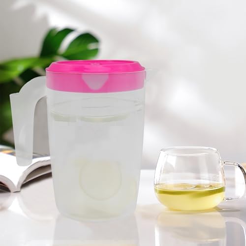 Totority Plastic Juice Pitcher 1l Small round Water Jug with Lid Refrigerator Pitcher for Cold Drinks and Tea Serving in Kitchen and Dining - Image 6