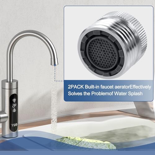 2 Pack Faucet to Hose Adapter with Aerator, Sink to Garden Hose Adapter, Faucet Adapter to Garden Hose for Kitchen and Bathroom, Hose Attachment to Sink, 3/4" GHT Thread Chrome - Image 3